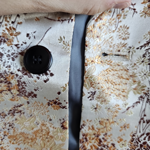 NWT Mogu Men's Blazer, Size 36, Yellow and Red Floral Pattern - Picture 5 of 8